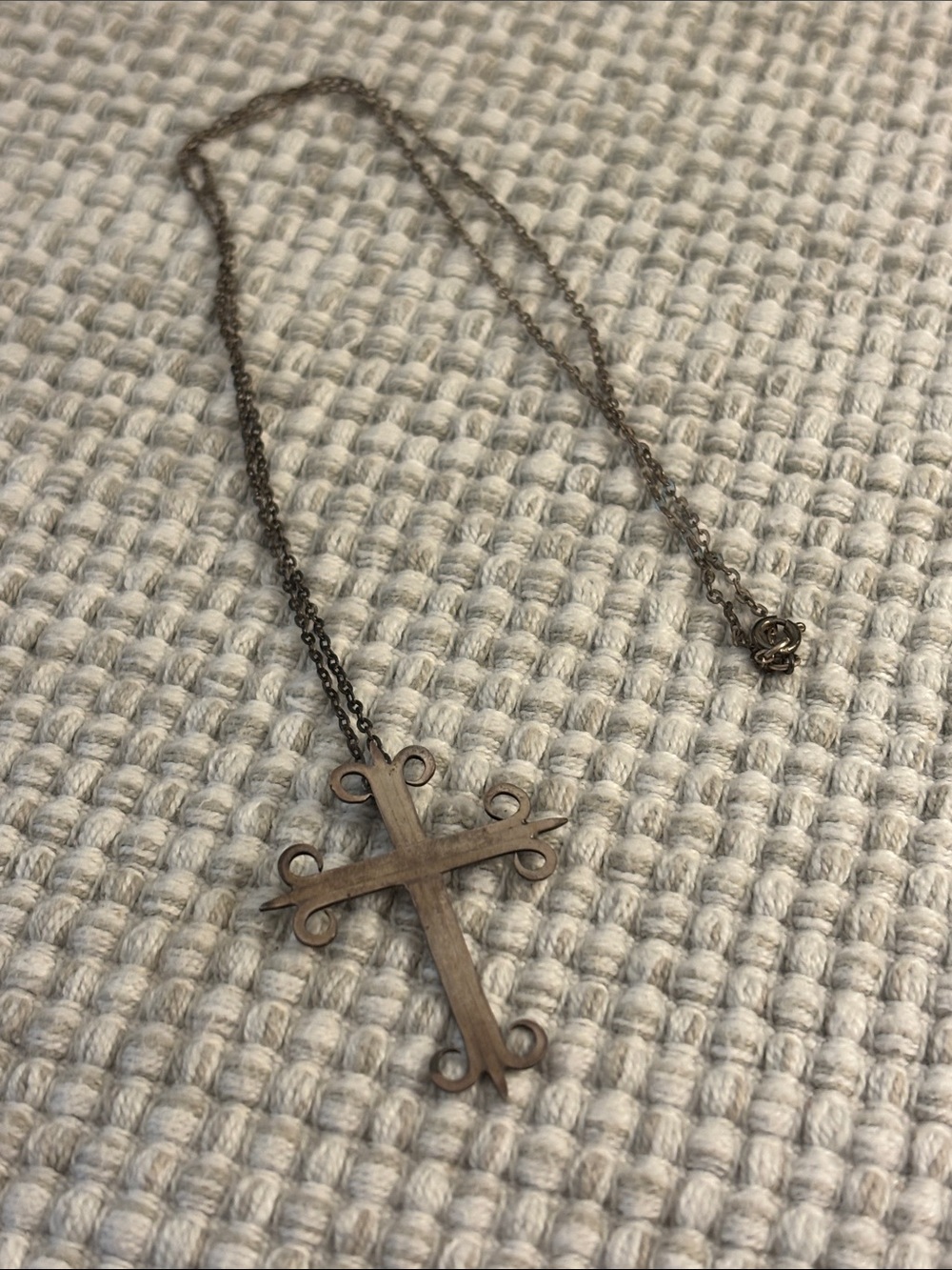 Authentic vintage Scottish SS devotional cross pendant!